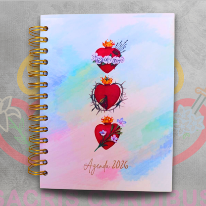 📔✨ Agenda Católica - Dos Días - 2026 – Sacris Cordibus 💒🌸