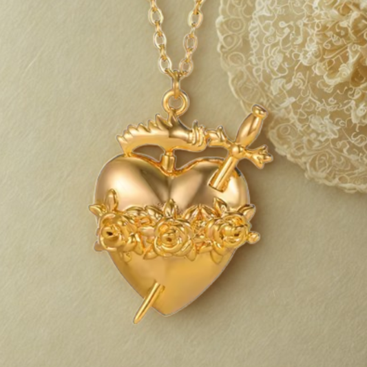 💛 Collar Corazón Dorado de Jesus