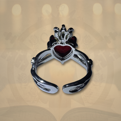 ✨ Anillo Sagrado Corazón Real – Ajustable ❤️‍🔥👑