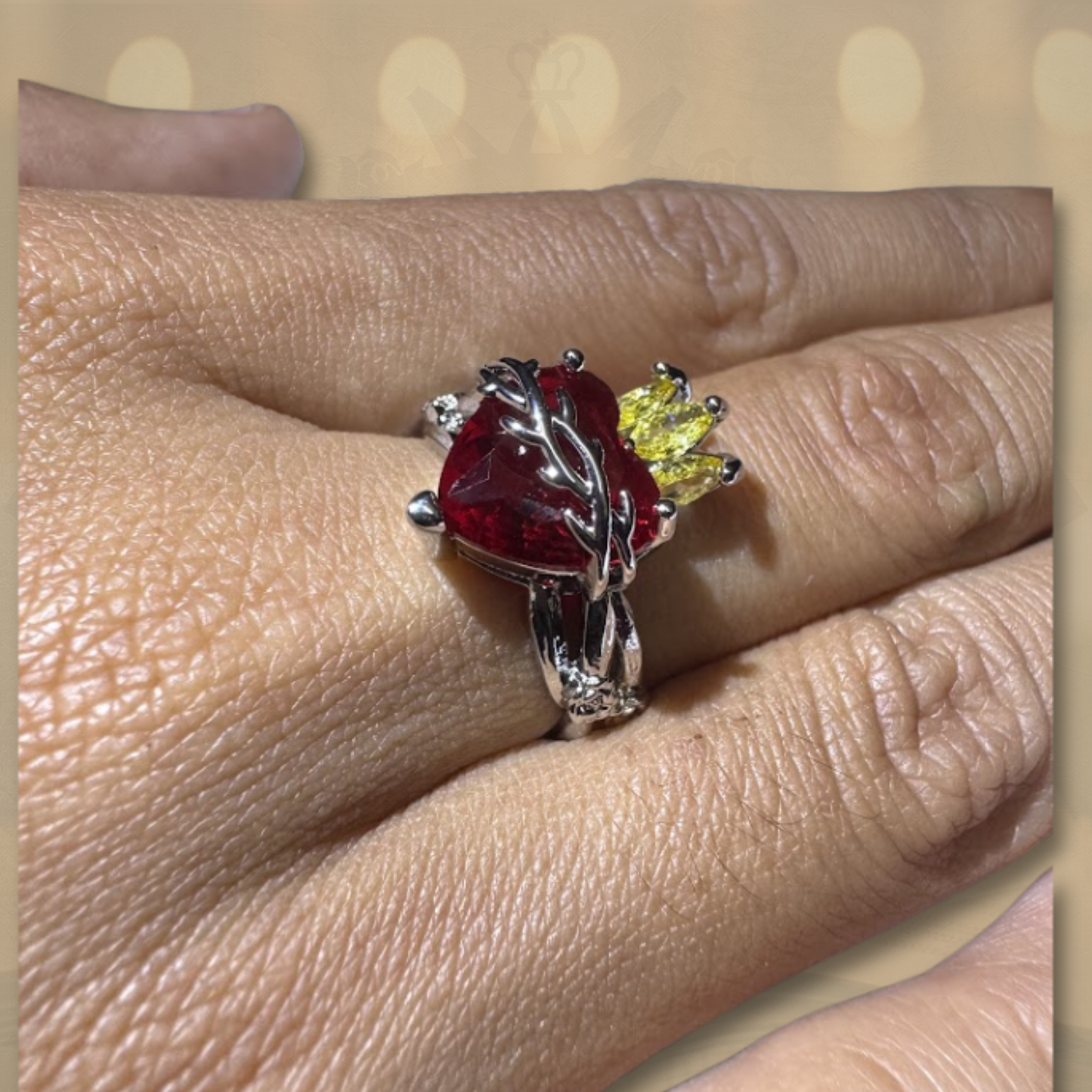 ✨ Anillo Sagrado Corazón Real – Ajustable ❤️‍🔥👑