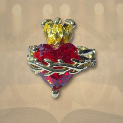 ✨ Anillo Sagrado Corazón Real – Ajustable ❤️‍🔥👑