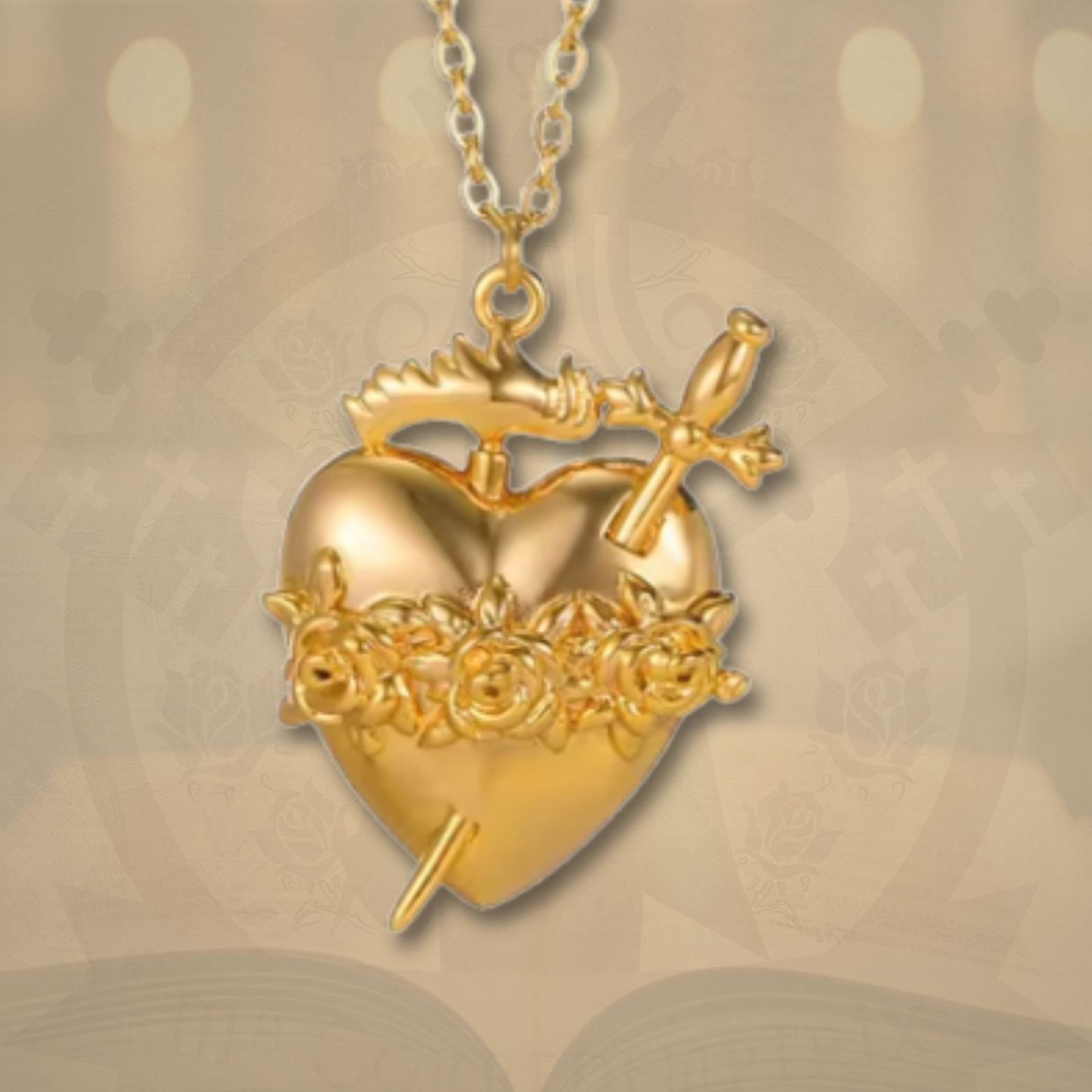 💛 Collar Corazón Dorado de Jesus