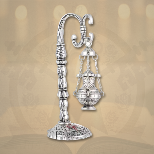 ✨ Llavero Incensario con Base – 13 cm ✝️🔥