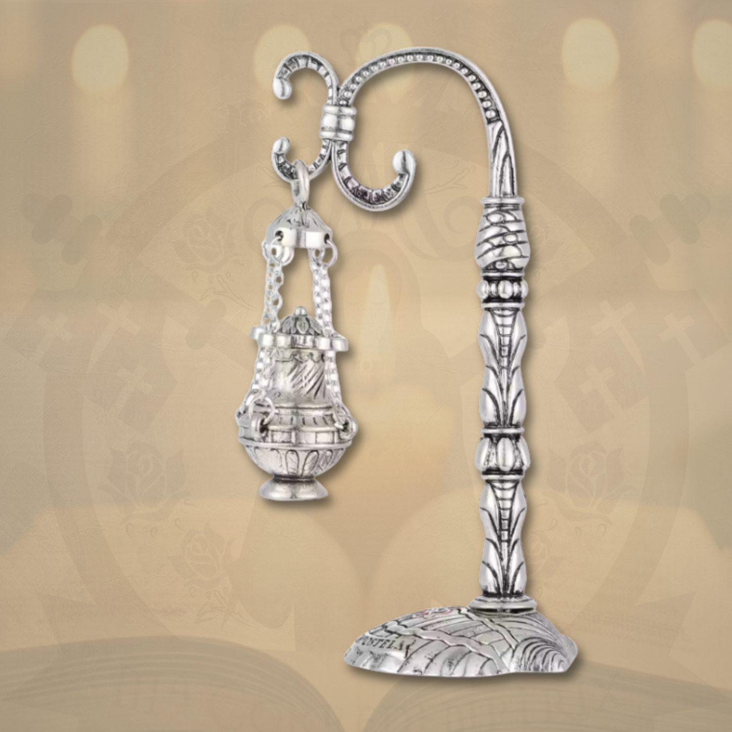 ✨ Llavero Incensario con Base – 13 cm ✝️🔥