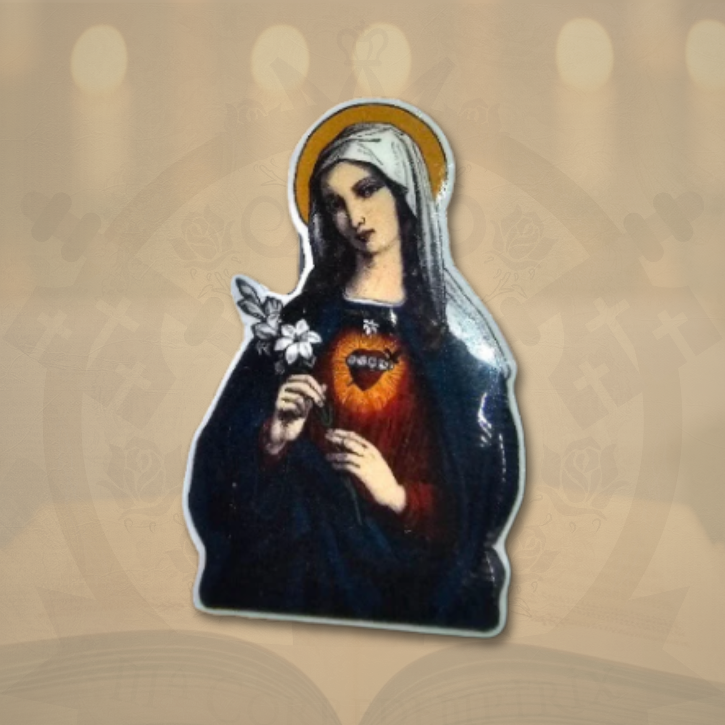 Pin Acrílico Virgen del Sagrado Corazón – Artículo Católico Religioso