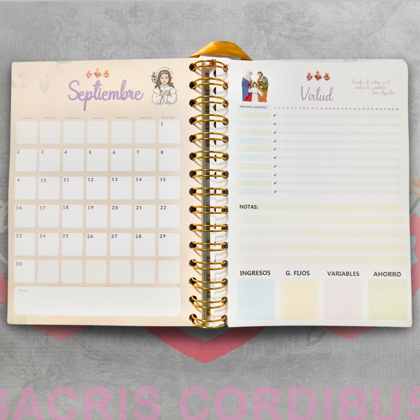 📔✨ Agenda Católica - Dos Días - 2026 – Sacris Cordibus 💒🌸