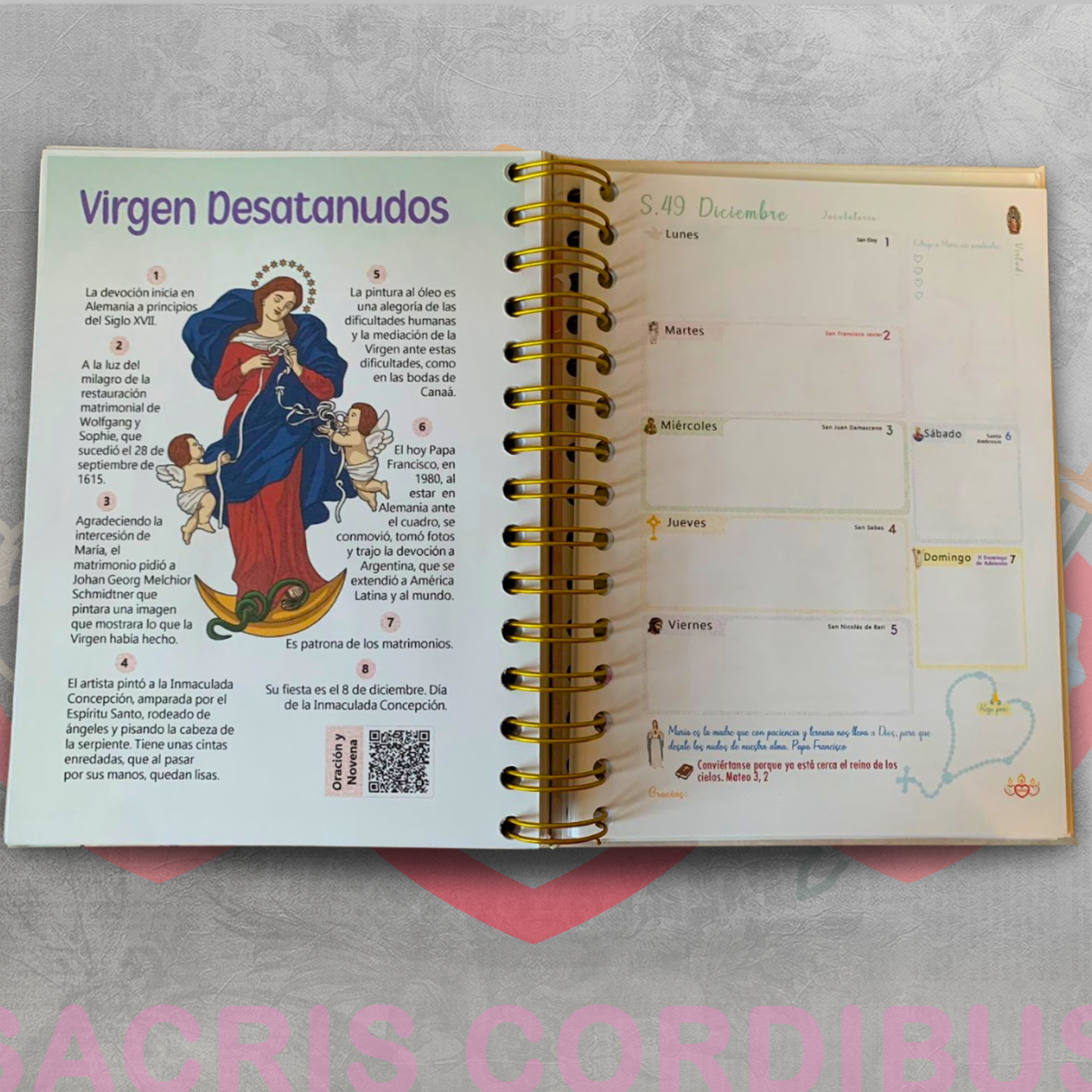 📔✨ Agenda Católica - Dos Días - 2026 – Sacris Cordibus 💒🌸